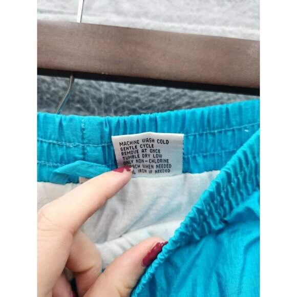 Vintage East West Nylon Track Suit S Turquoise & Gold Elastic Waist & Cuffs Full - Picture 8 of 10